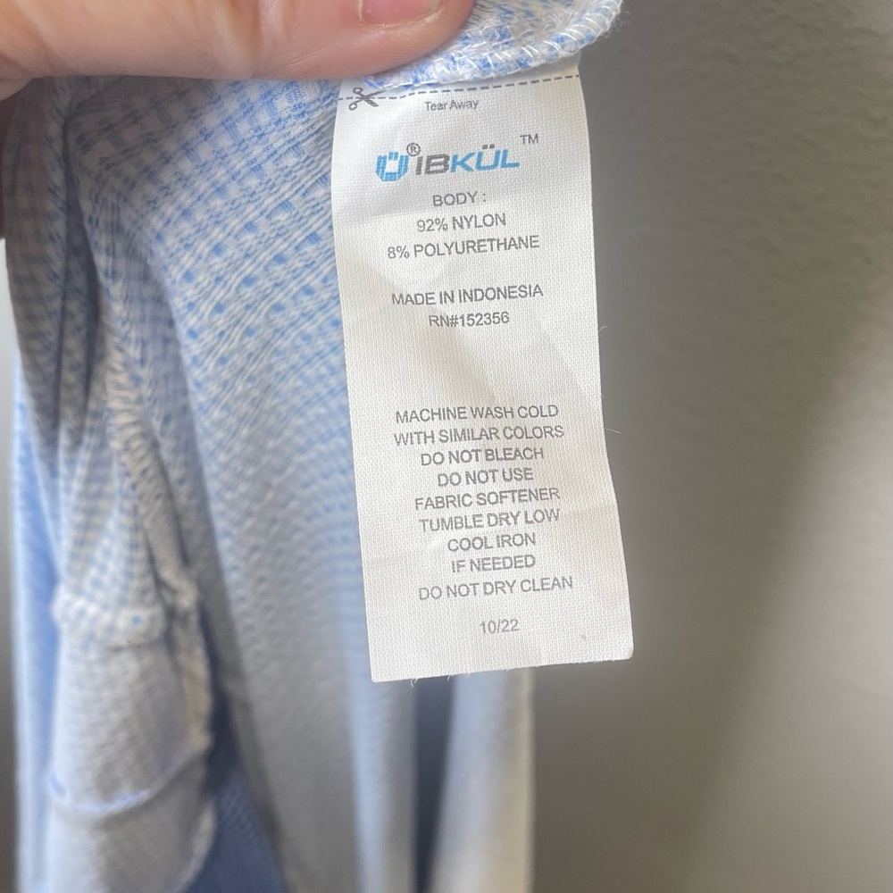 IBKUL Women's Golf Mini Check Flounce Skort Blue/White‎ Size Large - Picture 4 of 4